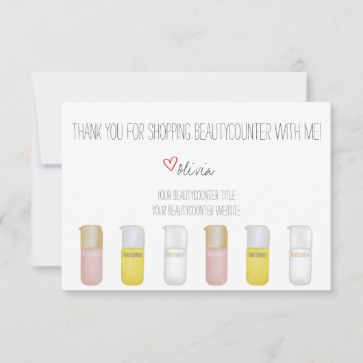 Persoonlijke Beautyteller Met de hand getekende Ha Bedankkaart (Voorkant)