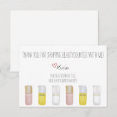 Persoonlijke Beautyteller Met de hand getekende Ha Bedankkaart (Voorkant / Achterkant)