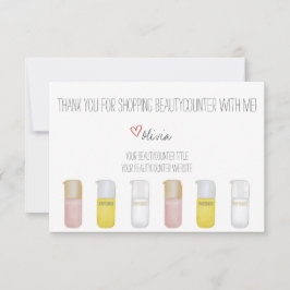 Persoonlijke Beautyteller Met de hand getekende Ha Bedankkaart