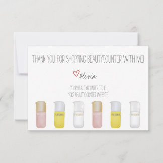 Persoonlijke Beautyteller Met de hand getekende Ha Bedankkaart