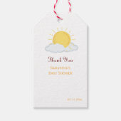 Persoonlijke Bedank Baby Shower retro zon Favor Cadeaulabel (Voorkant)