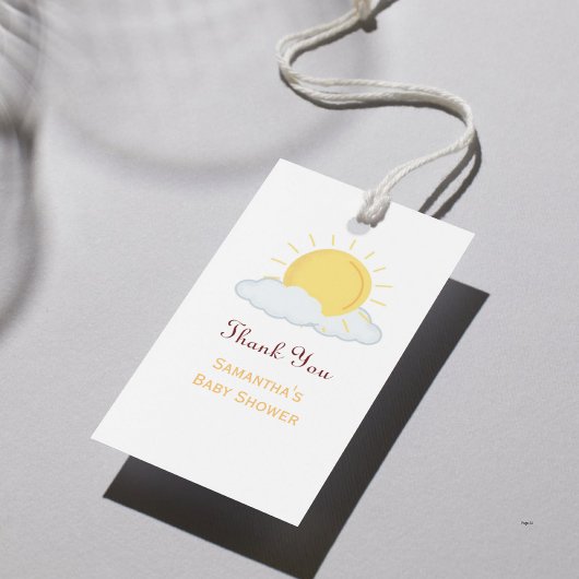 Persoonlijke Bedank Baby Shower retro zon Favor Cadeaulabel