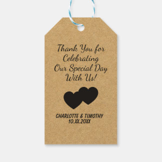 Persoonlijke bedankhanglabels voor trouwcadeaus cadeaulabel