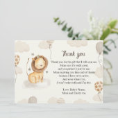 Persoonlijke bedankkaart leeuw kleine koning kaart (Staand voorkant)