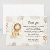 Persoonlijke bedankkaart leeuw kleine koning kaart (Voorkant / Achterkant)