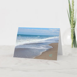 Persoonlijke bedankkaart strand blanco binnenkant