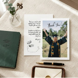 Persoonlijke bedankkaart voor afstuderen met foto