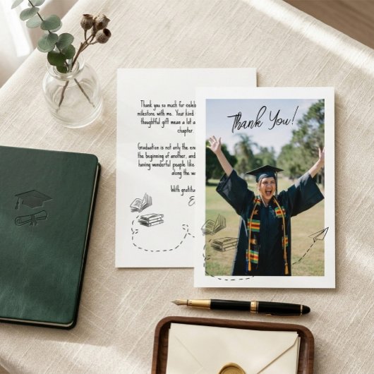 Persoonlijke bedankkaart voor afstuderen met foto