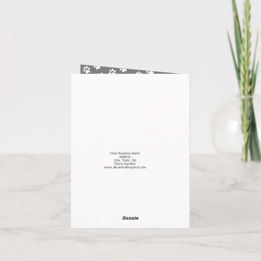 Persoonlijke bedankkaart voor diergeneeskundig zie feestdagen kaart (Achterkant)