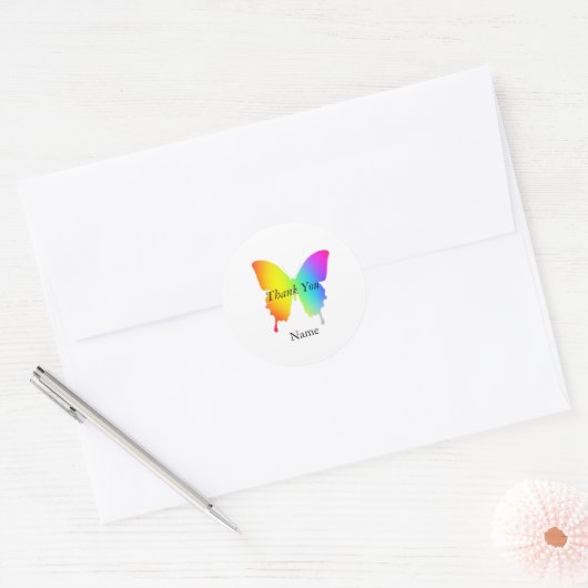 Persoonlijke Bedankt Vlinder Envelope Seal Ronde Sticker (Envelop)