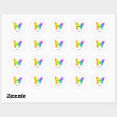 Persoonlijke Bedankt Vlinder Envelope Seal Ronde Sticker (Vel)