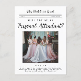 Persoonlijke bediende voorstel, elegante krant briefkaart