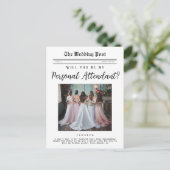 Persoonlijke bediende voorstel, elegante krant briefkaart (Staand voorkant)