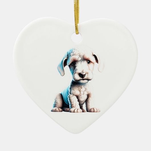 Persoonlijke Bedlington Terrier Puppy Keramisch Ornament (Voorkant)