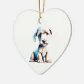 Persoonlijke Bedlington Terrier Puppy Keramisch Ornament (Links)