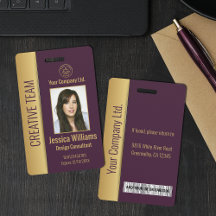 Persoonlijke bedrijf employee mauve ID