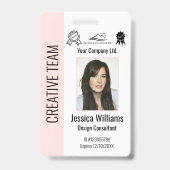 Persoonlijke bedrijf medewerker blush roze ID Badge (Voorzijde)