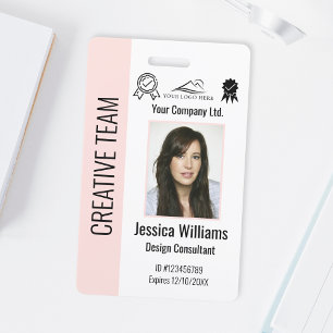 Persoonlijke bedrijf medewerker blush roze ID Badge