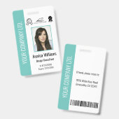 Persoonlijke Bedrijfs Gecertificeerde Werknemer Te Badge (Voor- en achterkant)