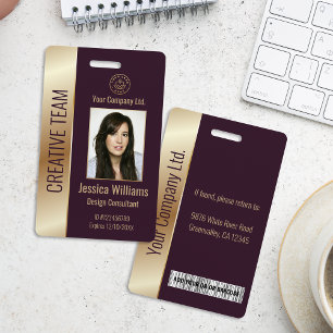 Persoonlijke Bedrijfsemployee Burgundy ID Badge