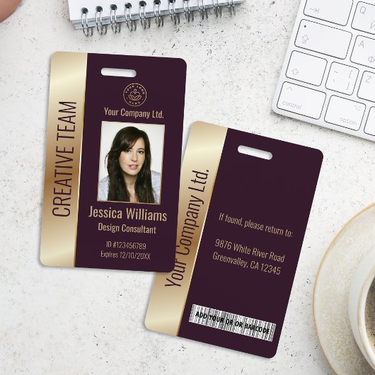Persoonlijke Bedrijfsemployee Burgundy ID Badge