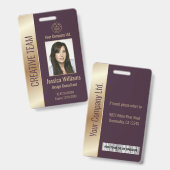 Persoonlijke Bedrijfsemployee Burgundy ID Badge (Voor- en achterkant)