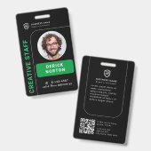 persoonlijke bedrijfsfoto | Aangepaste werknemer Badge (Voor- en achterkant)