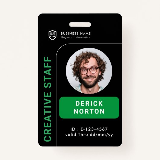 persoonlijke bedrijfsfoto | Aangepaste werknemer Badge (Voorkant)