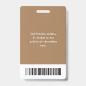 Persoonlijke Bedrijfsidentificatiekaart voor Werkn Badge (Achterkant)