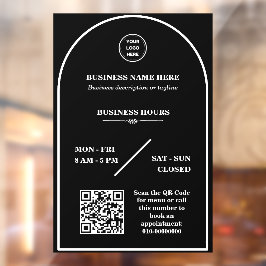 Persoonlijke bedrijfslogo winkel openingstijden de raamsticker