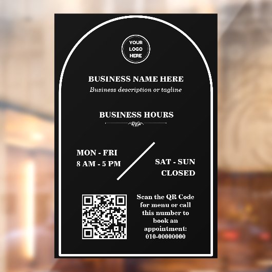 Persoonlijke bedrijfslogo winkel openingstijden de raamsticker (Vel 2)