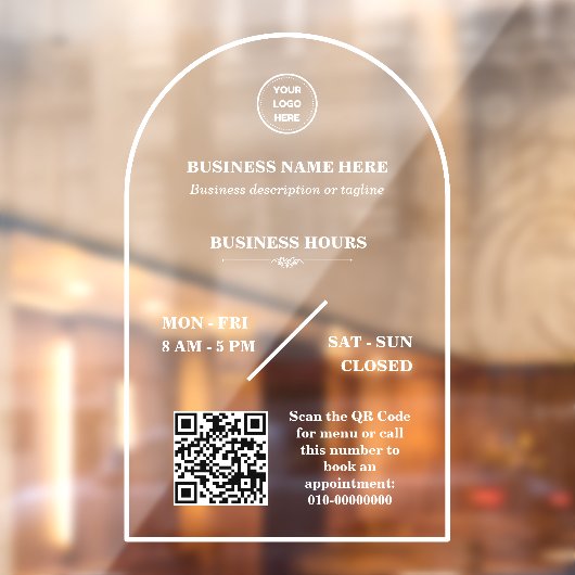 Persoonlijke bedrijfslogo winkel openingstijden de raamsticker (Vel 2)
