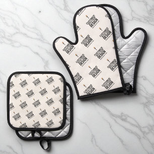 Persoonlijke Bedrijfsmerk Minimalistische  Ovenwant & Pannenlap Set