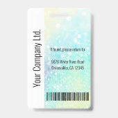 Persoonlijke bedrijfspas glitter badge (Achterkant)