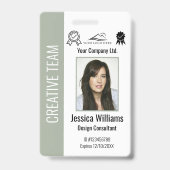 Persoonlijke bedrijfspas Sage Groen Badge (Voorzijde)