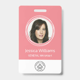 Persoonlijke bedrijfspasje roze voor werknemers badge