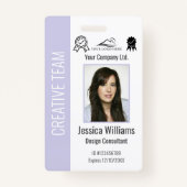 Persoonlijke bedrijfspersoneel Pastel Lavender ID Badge (Voorkant)