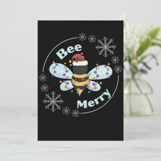 Persoonlijke Bee Merry Kaart (Staand voorkant)