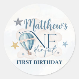 Persoonlijke Beer in een ballon ronde stickers