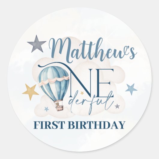 Persoonlijke Beer in een ballonronde stickers (Voorkant)