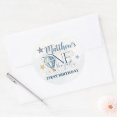 Persoonlijke Beer in een ballonronde stickers (Envelop)