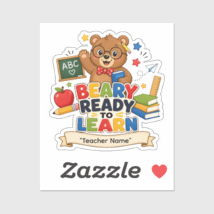 Persoonlijke Beer Leraar Sticker Beary Klaar Voo