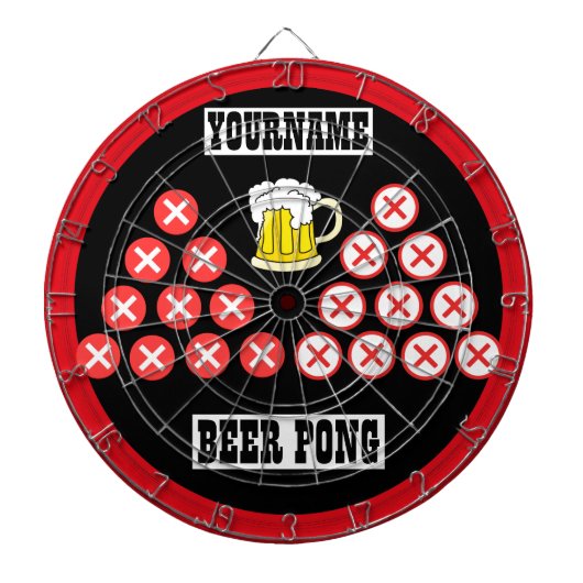 Persoonlijke Beer Pong Dartbord (Voorkant)