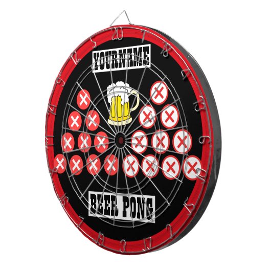 Persoonlijke Beer Pong Dartbord (Voorkant Rechts)