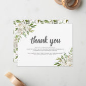 Persoonlijke begrafenis bedankbriefje | gedragslij notitiekaartje (Voorkant / Achterkant in situ)