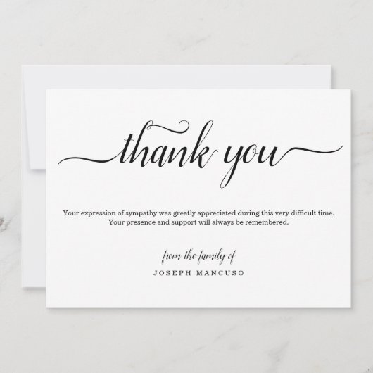 Persoonlijke begrafenis - Dank u Kaart met Foto (Voorkant)