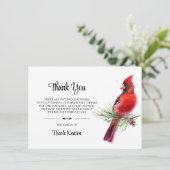 Persoonlijke begrafenis DANK U kardinale opmerking Bedankkaart (Staand voorkant)