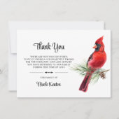 Persoonlijke begrafenis DANK U kardinale opmerking Bedankkaart (Voorkant)