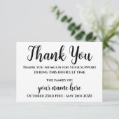 Persoonlijke begrafenis Dank u Notecards Bedankkaart (Staand voorkant)