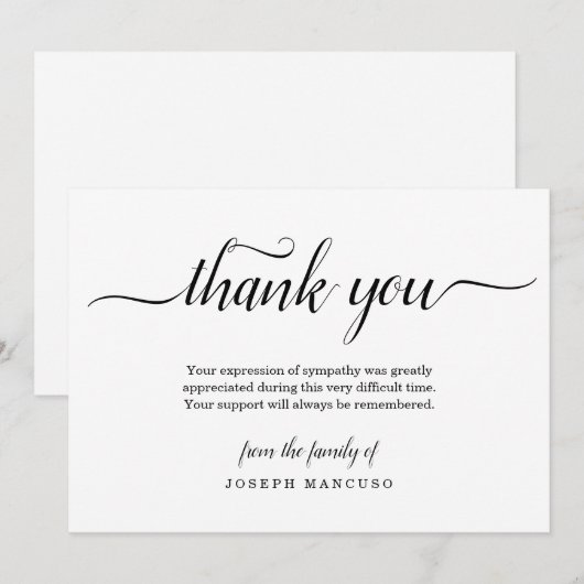 Persoonlijke begrafenis - Hartelijk dank - Kaart (Voorkant / Achterkant)